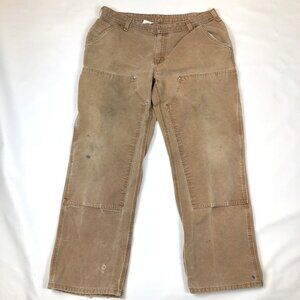 Carhartt Womens Double Knee Duck Canvas Work Pant Brown Tag Size 18x32